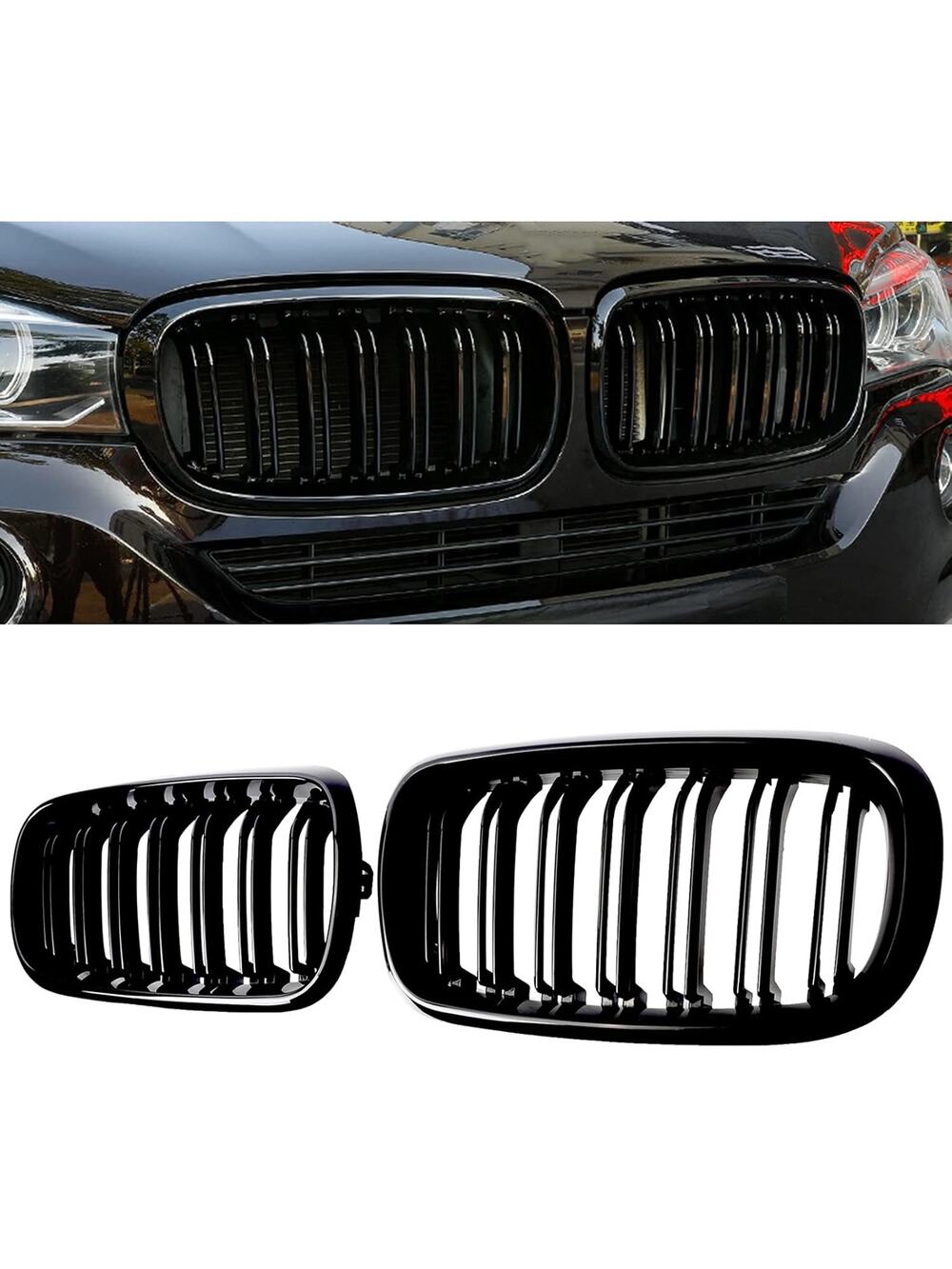 BILLDIO X5 F15 Grille?Gloss Black Kidney Grill Fit 2014-2018 X5 F15 X6 F16 X5M